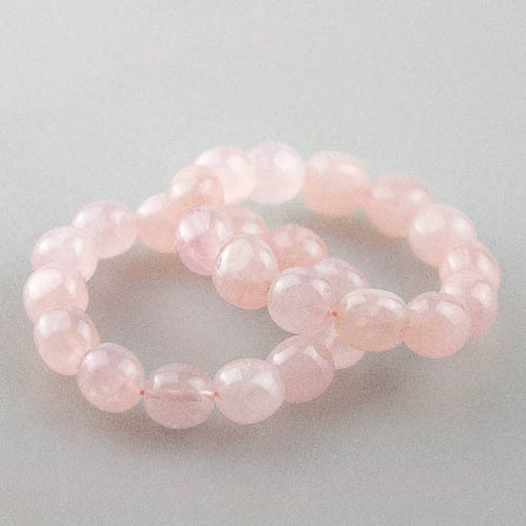Rose Quartz Tumbled Bead Bracelet image 0