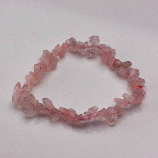 Rose Quartz Chip Bracelet image 0