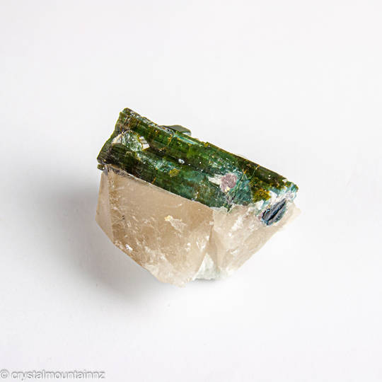 Green & Blue Bi-Colour Elbaite Tourmaline with Cleavelandite and  natural Citrine image 1