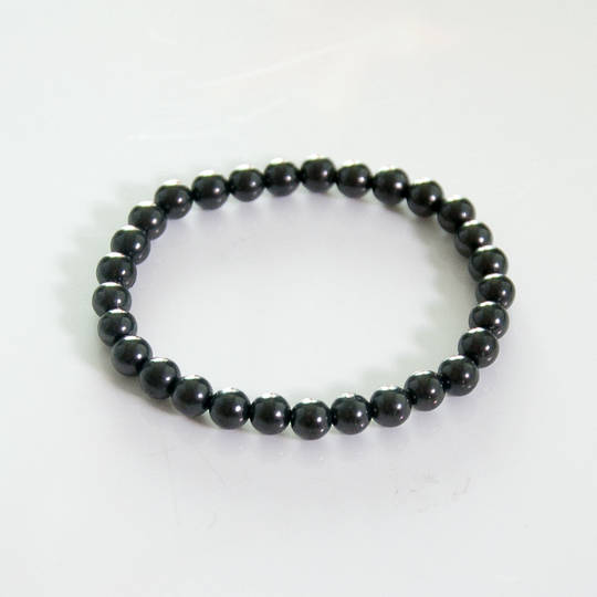 Shungite round bead bracelet. image 0