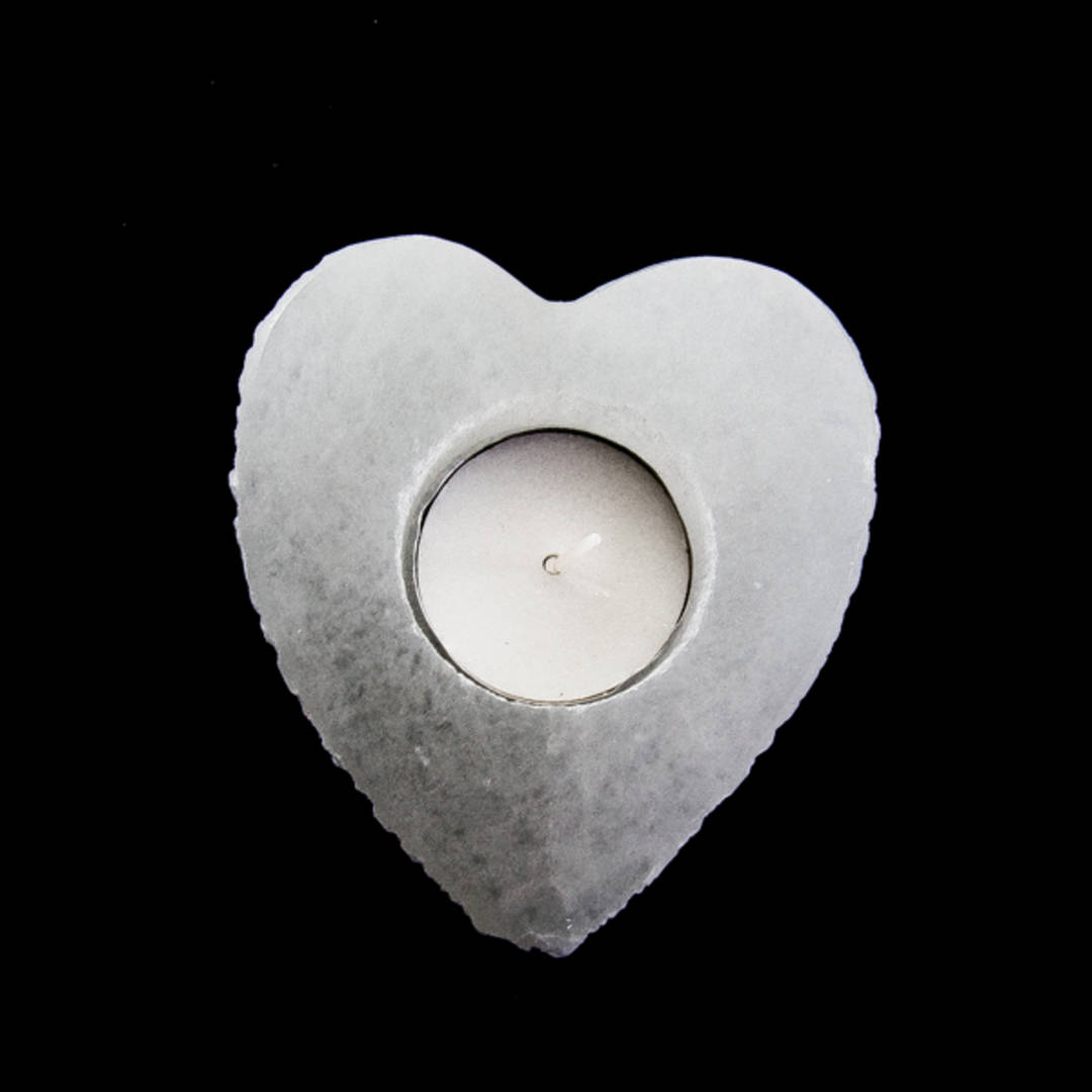 Selenite Heart Candle Holder ​​​​​​​ image 0