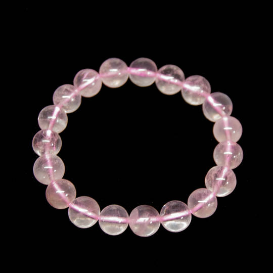 Rose Quartz Round Bead Bracelet- 10mm image 0