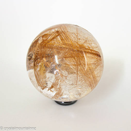 Clear Quartz with Golden Rutile,Crystal Sphere image 2