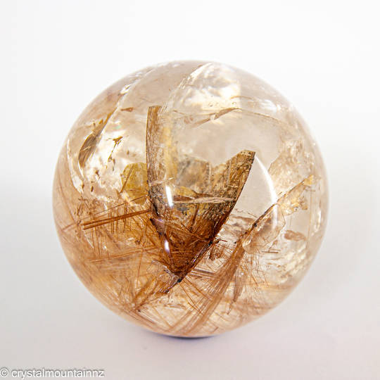 Clear Quartz with Golden Rutile,Crystal Sphere image 4