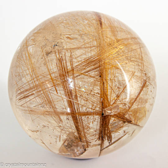 Clear Quartz with Golden Rutile,Crystal Sphere image 6