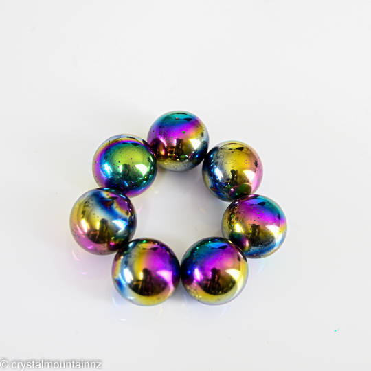 Smaller Rainbow Magnetic Hematite Spheres 3/4 ~ 24 spheres~ 1 Pound -  T-Rocks in Quartzsite