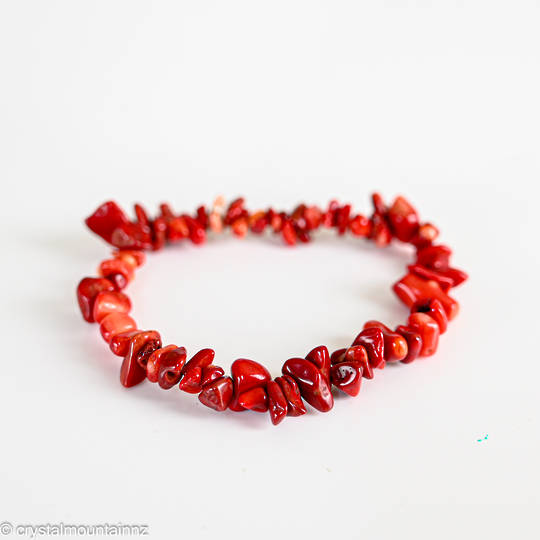 Red Coral Chip Bracelet image 0