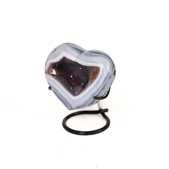Blue Lace Agate and Amethyst Druze Heart image 2