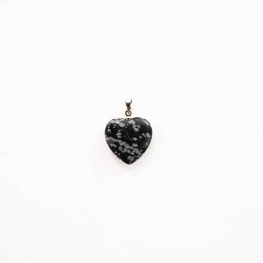 Snowflake Obsidian Heart Pendant image 0