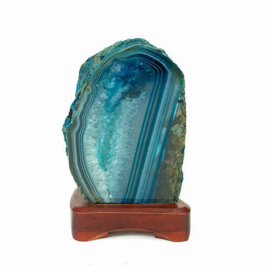 Agate Geode Lamp - Teal image 0