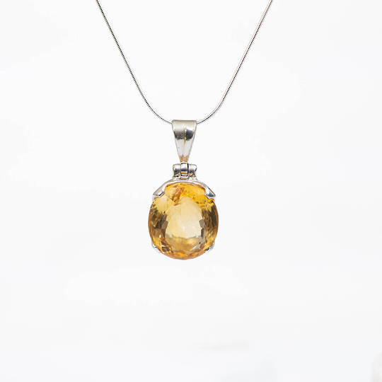 Citrine Silver Pendant image 0