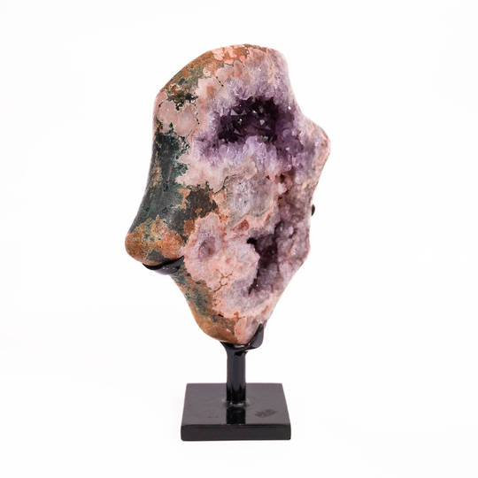 Pink Amethyst Freeform on a metal stand. image 1