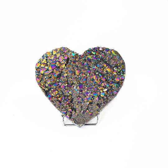 Titanium Coated Amethyst Druze Heart image 0