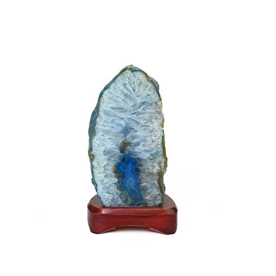 Agate Geode Lamp - Blue image 0