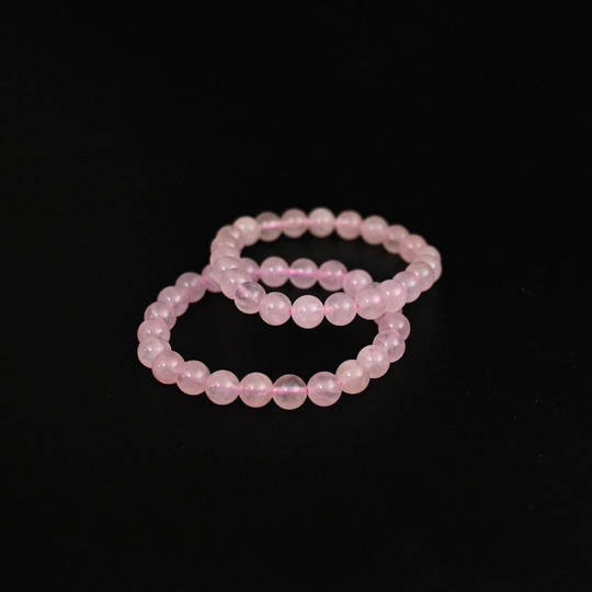 Rose Quartz Round Bead Bracelet- 8mm image 0