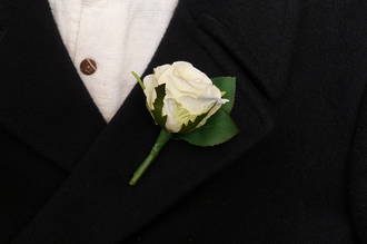 Single White Rose Boutonniere