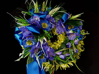 Blue Wreath – Silk Flowers