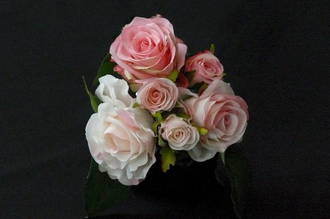 Mixed Pink, White & Blush Rose Round Posy