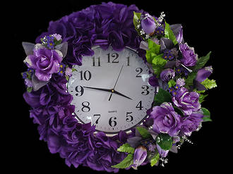Purple Silk Flower Clock