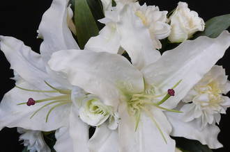 White Casablanca Lily & White Rose Posy