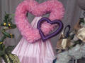 Pink Rose Petal Heart with Purple Heart