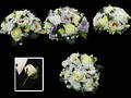 Mauve & White Rose Bridal Posy Bouquet set