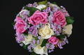 White & Fuchsia Roses with Lavender & Lilac Bouquet