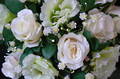 White Rose & Light Green Lizianthus Trailing Bouquets
