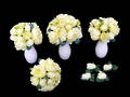 Pale Yellow Peony & White Roses Bridal set