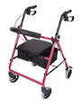 6" Movere Economy Walking Frame, Wine Red Colour, Front Castors - Rear Wheels