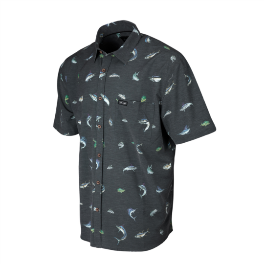 Pelagic Dockside Gamefish Stretch Woven Shirt - Black