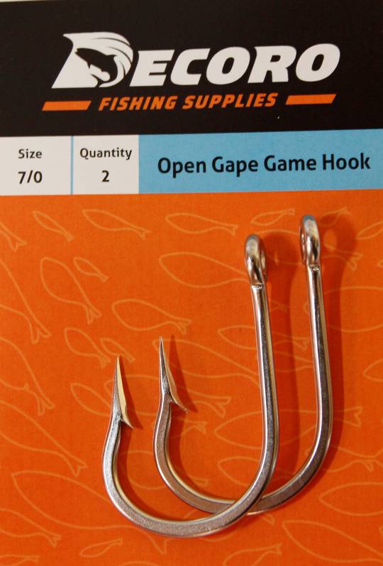 Decoro 77325S Game Hook Open Gape 7/0 2pk