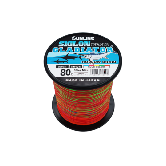 Sunline Hollow Braid - 80lb Multi Colour 2000m