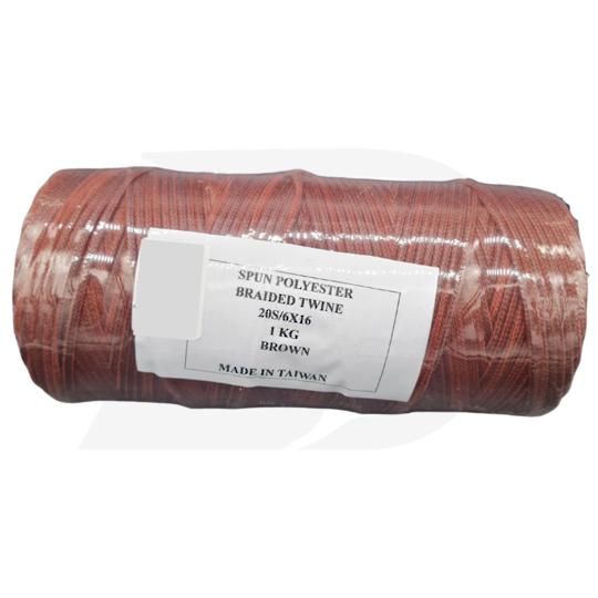 6 x 16 Braided Poly Twine - Brown 1kg