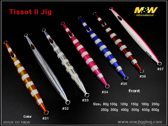 M&W Tissot II Jig 250g Blue White Stripe