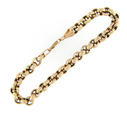 9ct yellow gold belcher link bracelet