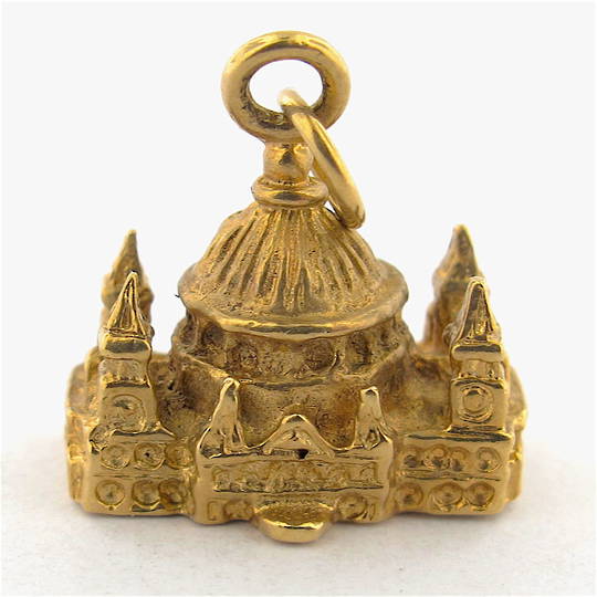 9ct yellow gold cathedral charm
