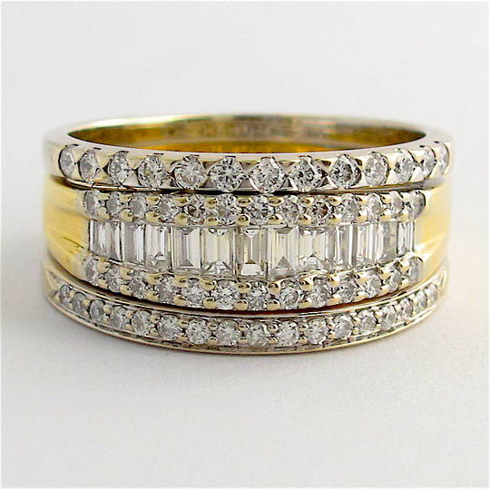 18ct yellow and white gold multi diamond style ring