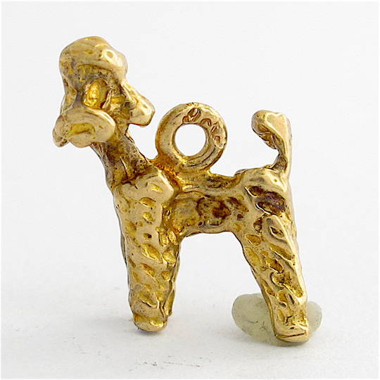 9ct yellow gold Poodle dog charm