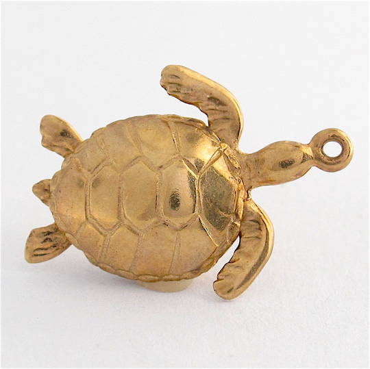 9ct yellow gold turtle charm