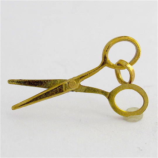 9ct yellow gold scissors charm