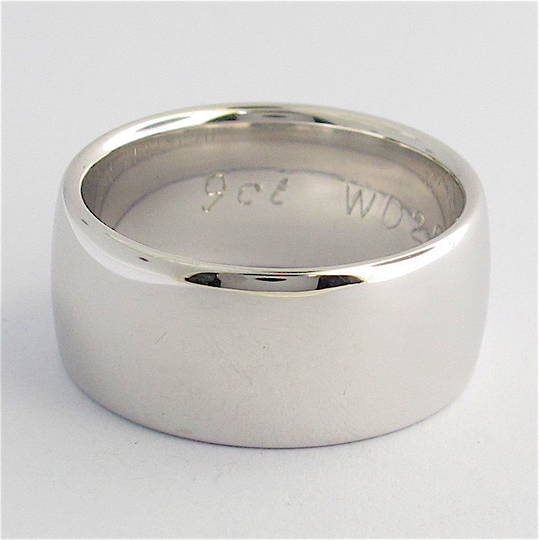 9ct solid white gold band