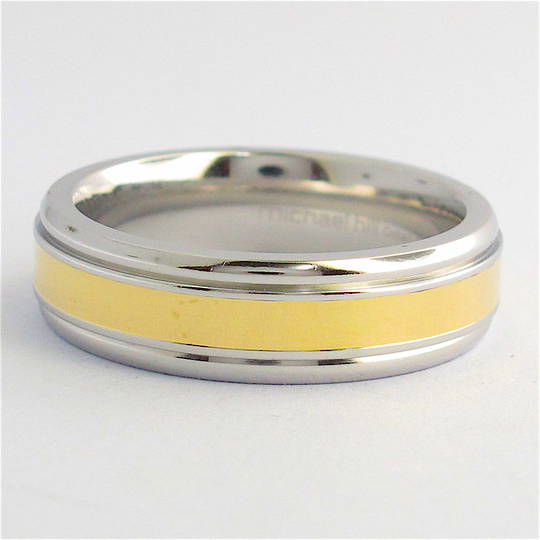 14ct yellow gold and stainless steel band