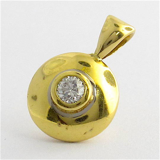 18ct yellow gold bezel set diamond charm