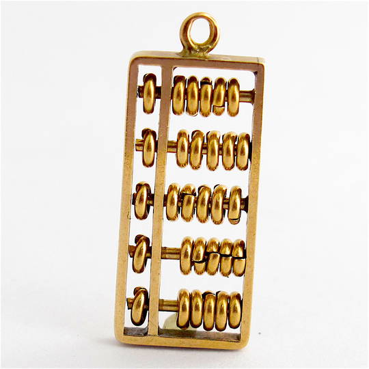 14ct yellow gold abacus charm