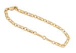 9ct yellow gold paper clip link style bracelet