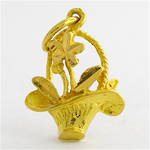 22ct yellow gold flower basket charm
