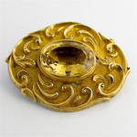9ct yellow gold antique citrine brooch