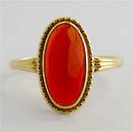 14ct yellow gold carnelian ring