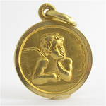 18ct yellow gold cherub charm